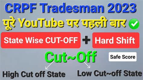 CRPF Tradesman State Wise Cut Off सबस Hard Shift Safe Score