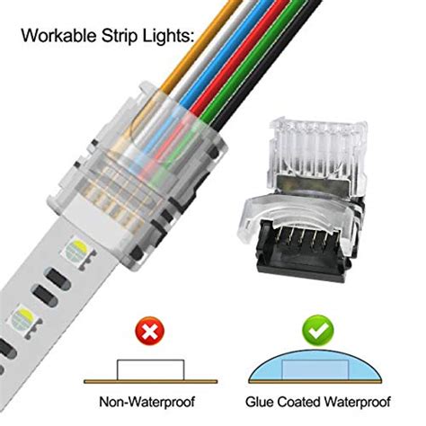 Rgbww 6 Pin Led Strip Connectors 12mm Rgbcct Connector Diy Strip To