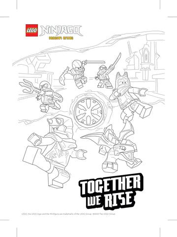 lego ninjago dragons rising colouring  sheet kidstuff