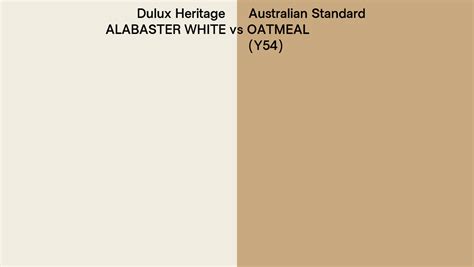 Dulux Heritage Alabaster White Vs Australian Standard Oatmeal Y54 Side By Side Comparison