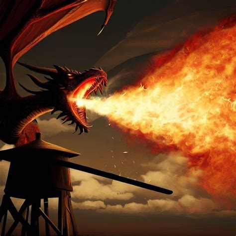 Premium Ai Image A Dragon With Flames On Its Mouth Is Blowing Out A Fire