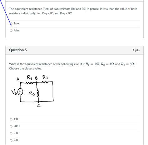 Solved The Equivalent Resistance Req Of Two Resistors