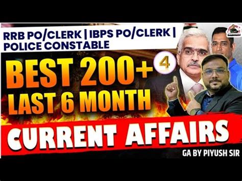 BEST 200 Current Affairs Of The Last 6 Months 2023 IBPS RRB PO MAINS