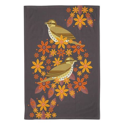 Birds And Blooms Song Thrush Tea Towel By I Like Birds Bee Eater Ts