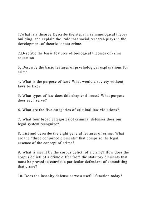 1what Is A Theory Describe The Steps In Criminological Theory Docx