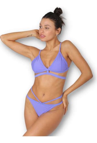 Bikini 2 Piezas Tiras Malla Verano Con Taza Removible Mujer