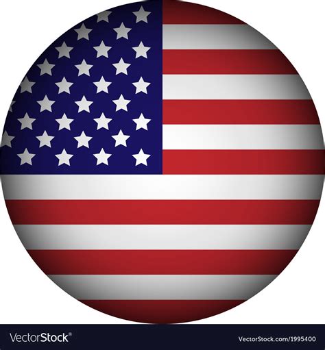 Usa flag button Royalty Free Vector Image - VectorStock