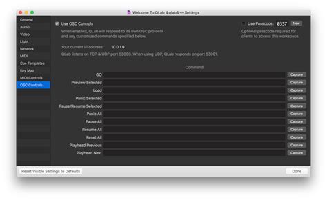 Workspace Settings QLab 4 Documentation