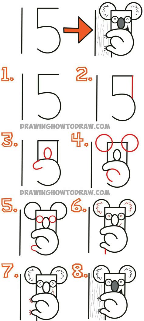 Рисуем панду из цифры. | Drawing tutorial easy, Word drawings, Drawing ...