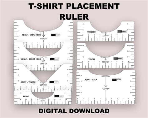 T Shirt Placement Ruler Vinyl Placement Heat Transfer Tool