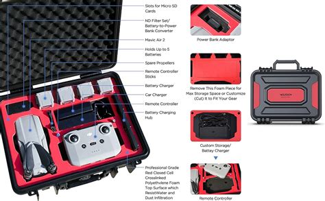 Vcutech Mavic Air Air S Waterproof Hard Carrying Case Compatible