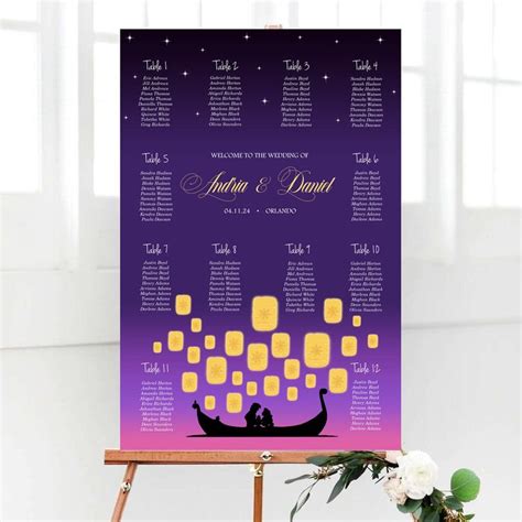 Rapunzel Wedding Seating Chart Poster Tangled Table Plan Sold By