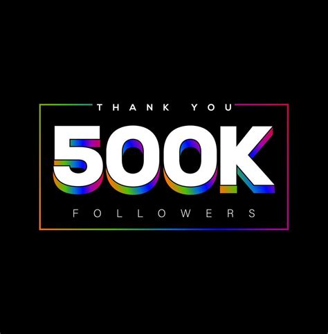 Thank You 500k Followers Social Media Post 20293151 Vector Art At