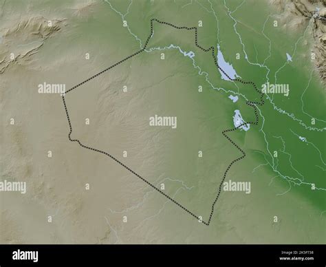 Al Anbar Province Of Iraq Elevation Map Colored In Wiki Style With