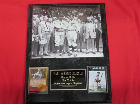 Buy Babe Ruth Ty Cobb Hall Of Fame Card Collector Plaque W X Rare