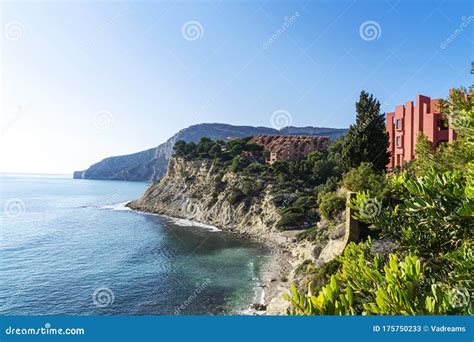 Calp, Spain, 01 January, 2020: La Muralla Roja Building, Red Wall Building in Calp, Spain ...