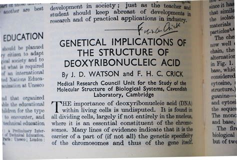 Crick Signed Original Artiicle