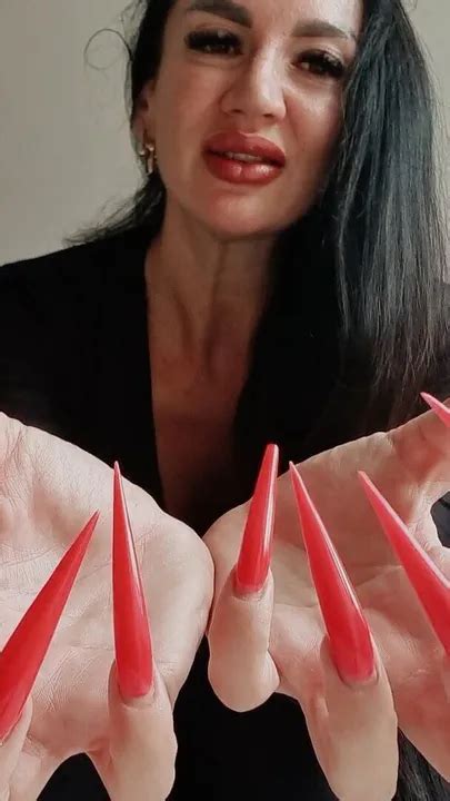 Glamorous Red Stiletto Nails Worship Brunette Porn Feat KinkyDomina By FapHouse XHamster