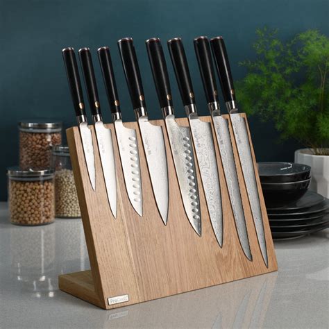 Damascus 67 Knife Set 8 Piece And Magnetic Block Damascus 67 From ProCook