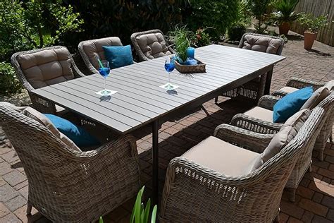 Gartenmöbel Set Como XL 8 Tisch ausziehbar 205 260 Holzdekor mit 8