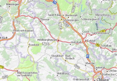 Michelin Landkarte Hildburghausen Stadtplan Hildburghausen Viamichelin