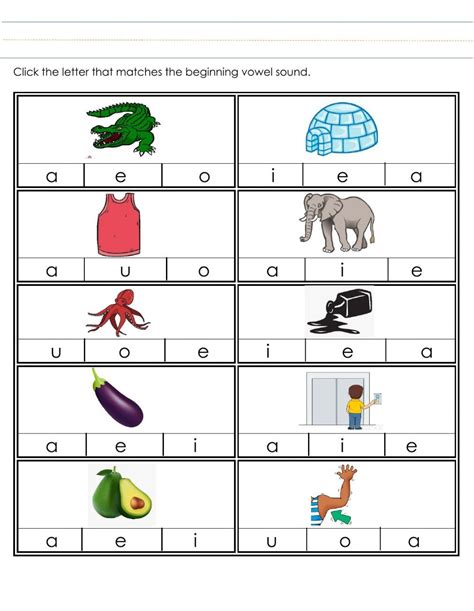 Short Vowel Sounds Worksheets For Grade 1 Artofit