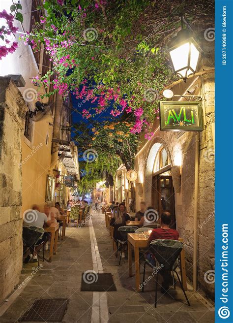 Rethymno Old Town editorial stock image. Image of colorful - 207140989