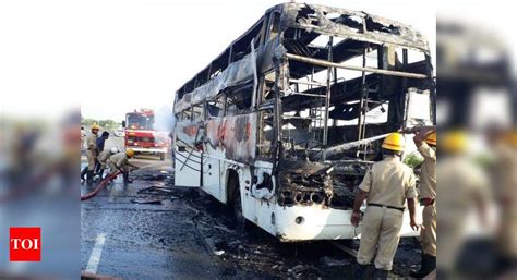 Narrow Escape For 30 Passengers As Bengaluru Bound Bus Catches Fire