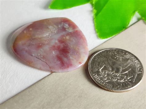 Pink Moss Agate Cabochon Gemstone 36mmx33mm AAA Quality Etsy