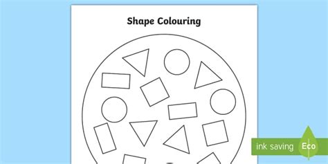 Shape Colouring Worksheet (teacher made) - Twinkl