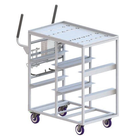 National Cart Aluminum Picking Cart 6 8 Tote Capacity 45