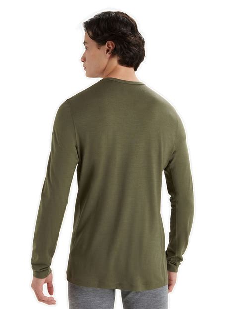 Icebreaker Mens Merino 200 Oasis Long Sleeve Crewe Thermal Top