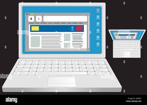 A Vector Graphic Illustration Of An Older Style Of Computer Laptop