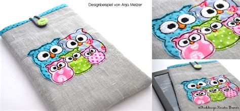 Eulen Familien Doodle Stickdesign Kerstin Bremer