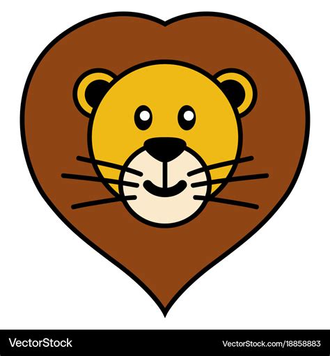 Simple cartoon of a cute lion Royalty Free Vector Image