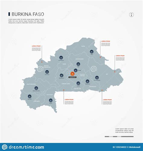 Ilustra O Infographic Do Vetor Do Mapa De Burkina Faso Ilustra O Do