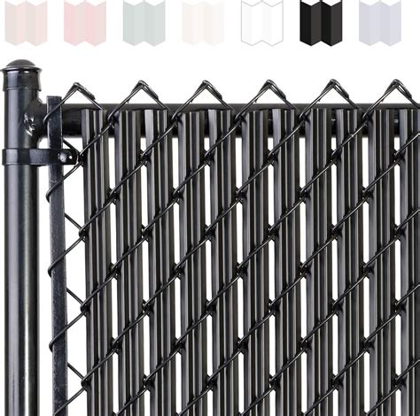 Chain Link W Shape Bottom Lock Fence Slats 5 Ft Black