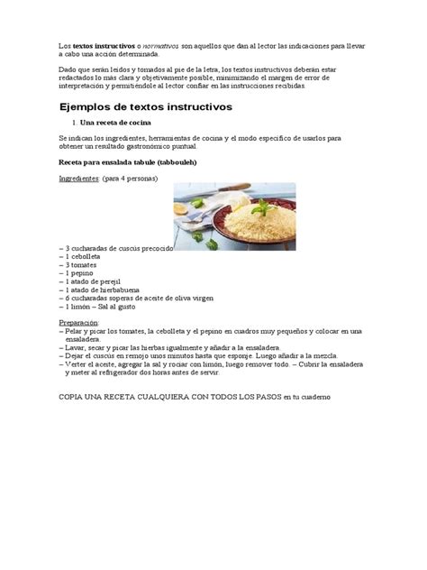 Introducir 53 Imagen Ejemplos De Textos Instructivos Recetas Abzlocal Mx