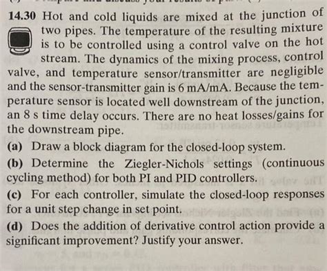 Solved Hot And Cold Liquids Are Mixed At The Junction Chegg