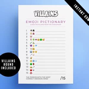 Super Hero Emoji Quiz Modern Design Printables Emoji Pictionary 3 Fun