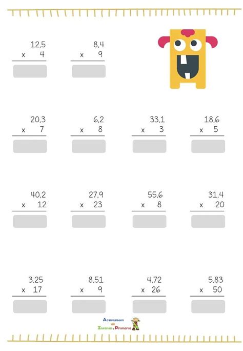 Multiplicaciones de números con decimales Multiplicación de decimales