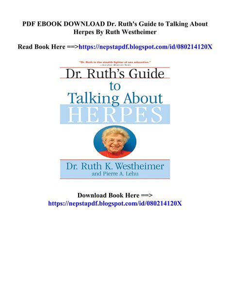 Download Book Dr Ruths Guide To Talking About Herpes Ruth