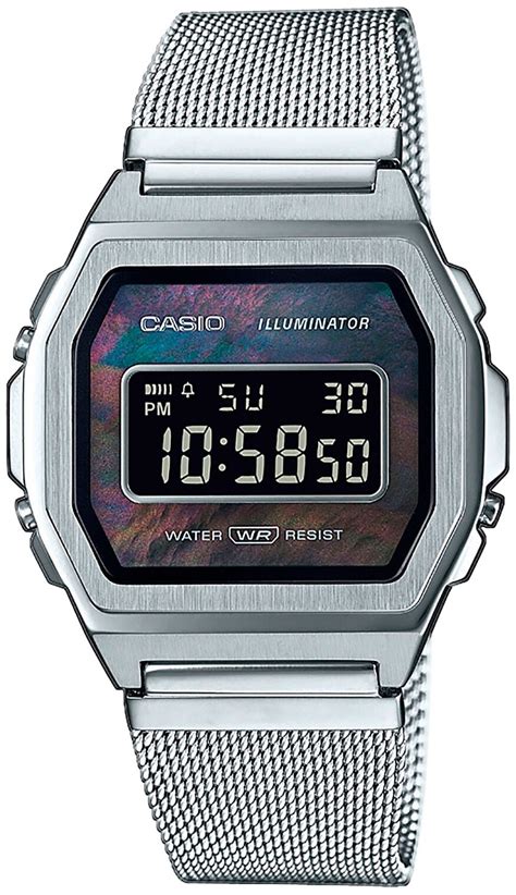 Наручные часы CASIO Vintage A1000M-1B, черный, серебряный — купить в ...