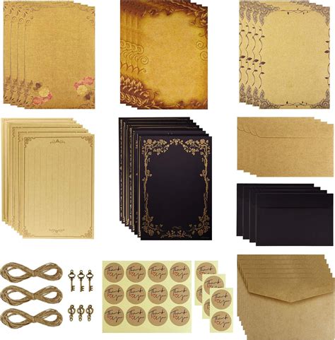 Amazon Dxhycc Vintage Stationary Paper And Envelopes Set Aged