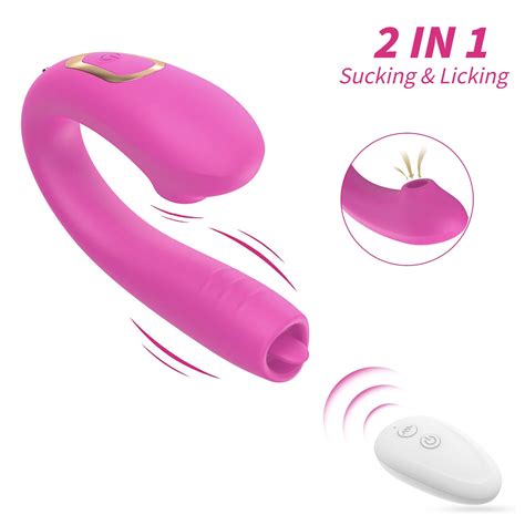 FIDECH Remote Control Sucking Tongue Licking Vibrator Vibrating Dildo