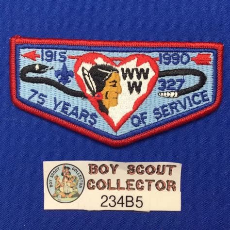 BOY SCOUT OA Huaco Lodge 327 1990 75 Years Order Of The Arrow Flap