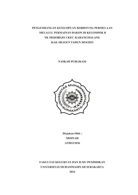 PDF PENGEMBANGAN KEMAMPUAN BERHITUNG PERMULAAN Eprints Ums Ac Id