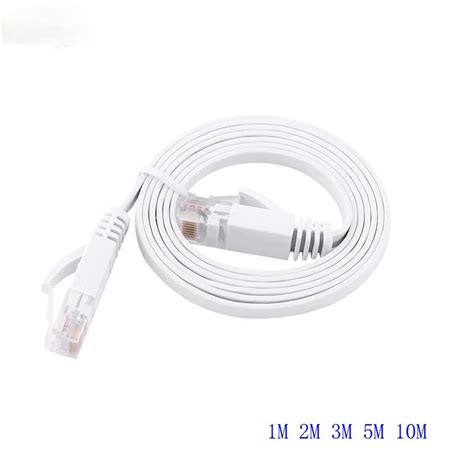 Câble Ethernet blanc plat CAT6 LAN RJ45 pour routeur d ordinateur et