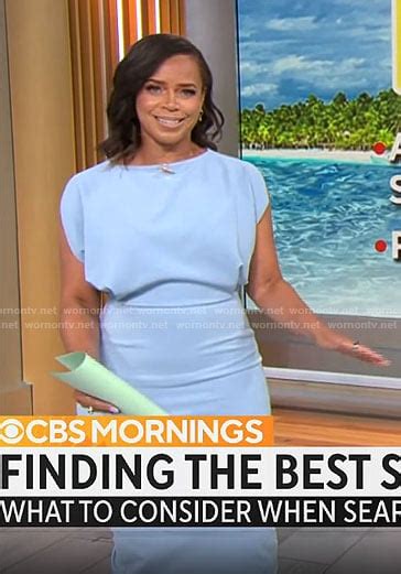 WornOnTV Anne Marie Greens Light Blue Dress On CBS Mornings Anne