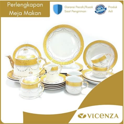 Jual Vicenza Dinner Set Perangkat Makan Piring Gelas D88 Motif Padi